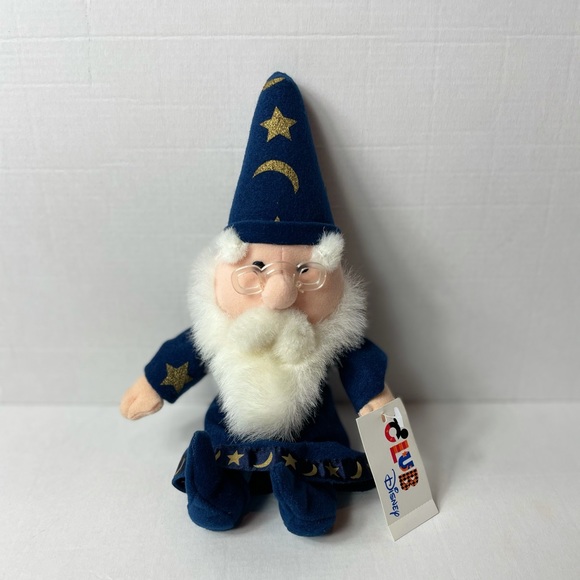 Disney Merlin Sword in The Stone Wizard Plush Bean Bag Stuffed Animal New - Picture 8 of 9